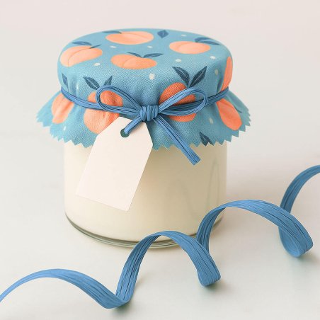Cinta de rafia azul petroleo para decorar tarros