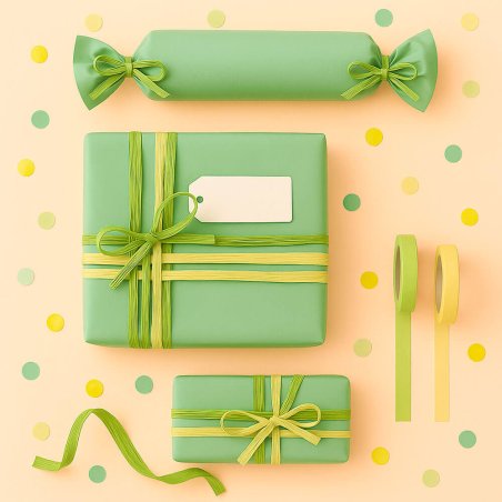 Cinta de rafia verde pistacho para decorar regalos