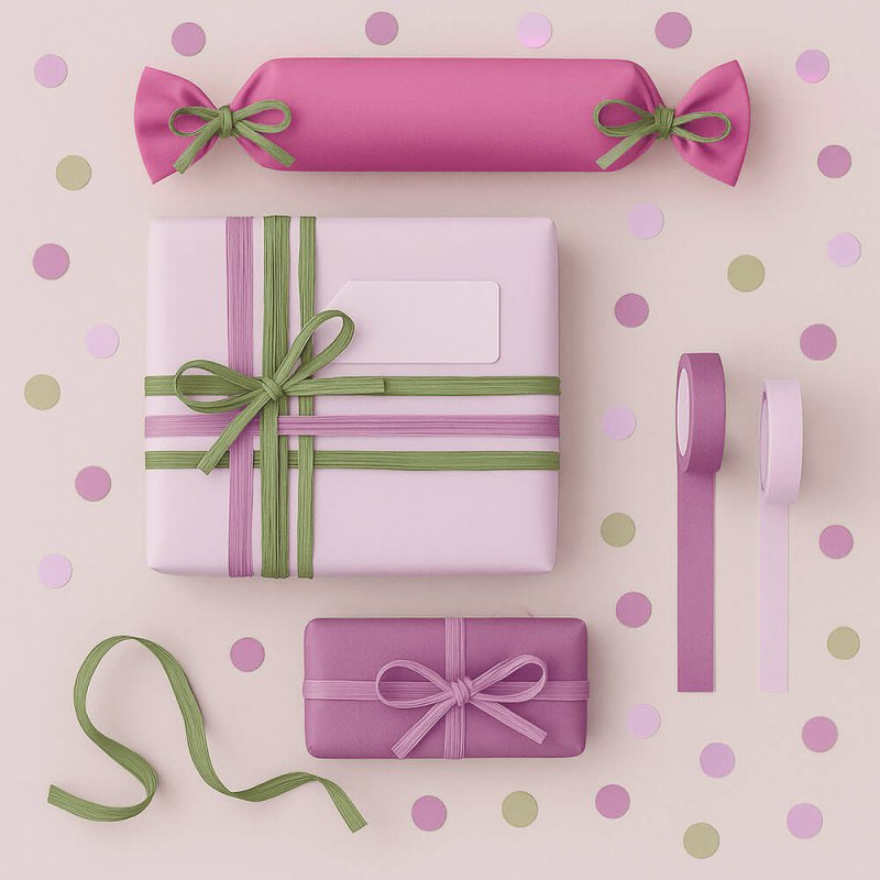 Cinta de rafia verde militar para decorar regalos