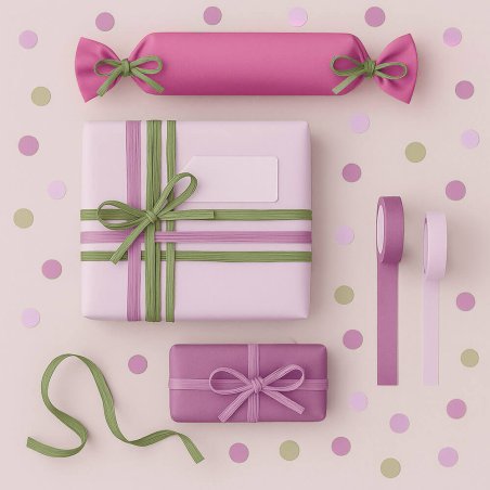 Cinta de rafia verde militar para decorar regalos