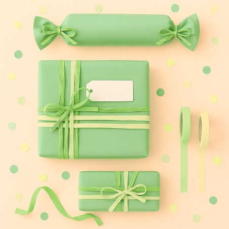Cinta de rafia verde manzana para decorar regalos