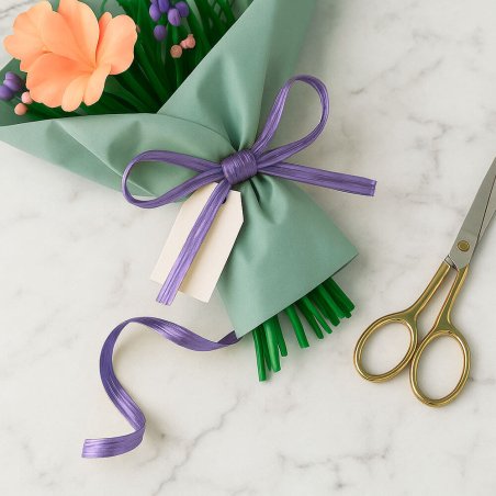 Cinta de rafia violeta para ramos de flores