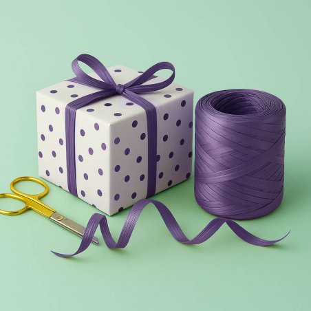 Cinta de rafia violeta para envolver regalos