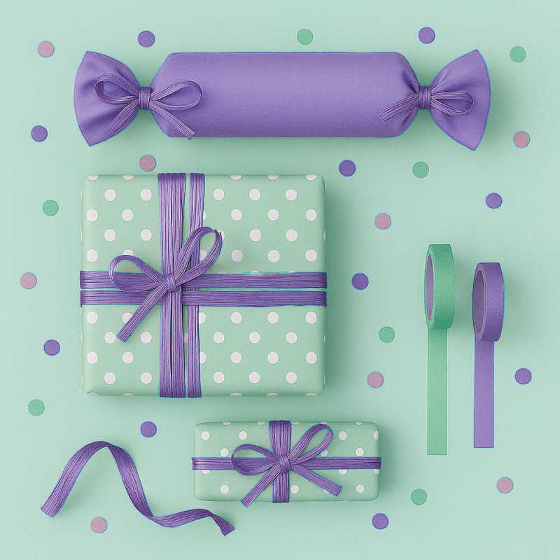 Cinta de rafia violeta para decorar regalos