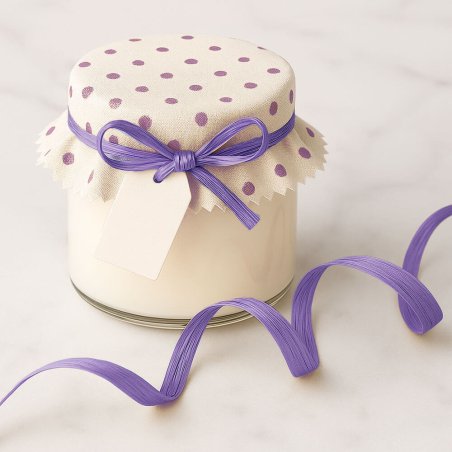 Cinta de rafia violeta para decorar tarros