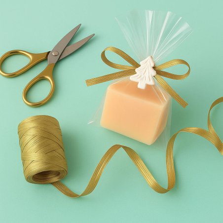 Cinta de rafia dorada para decorar bolsas de regalo