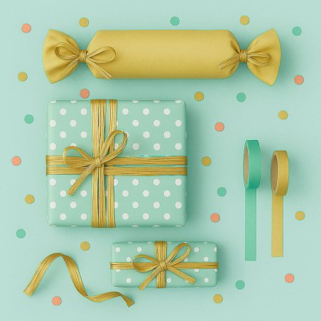 Cinta de rafia dorada para decorar regalos