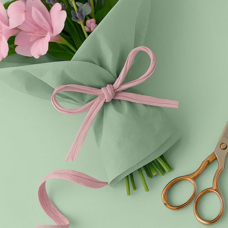Cinta de rafia rosa vintage para ramos de flores