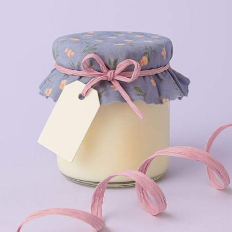 Cinta de rafia rosa vintage para decorar tarros