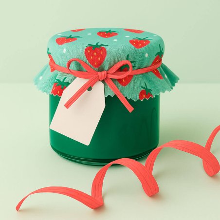 Cinta de rafia coral para decorar tarros
