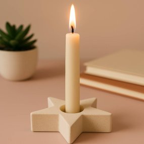 Molde porta-velas candelabro estrela alta