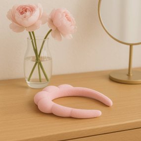 Tiara rosa para cosmética