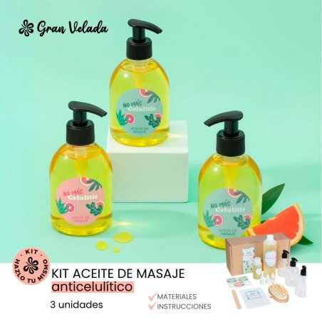Kit como hacer aceite de masaje anticelulítico con texto