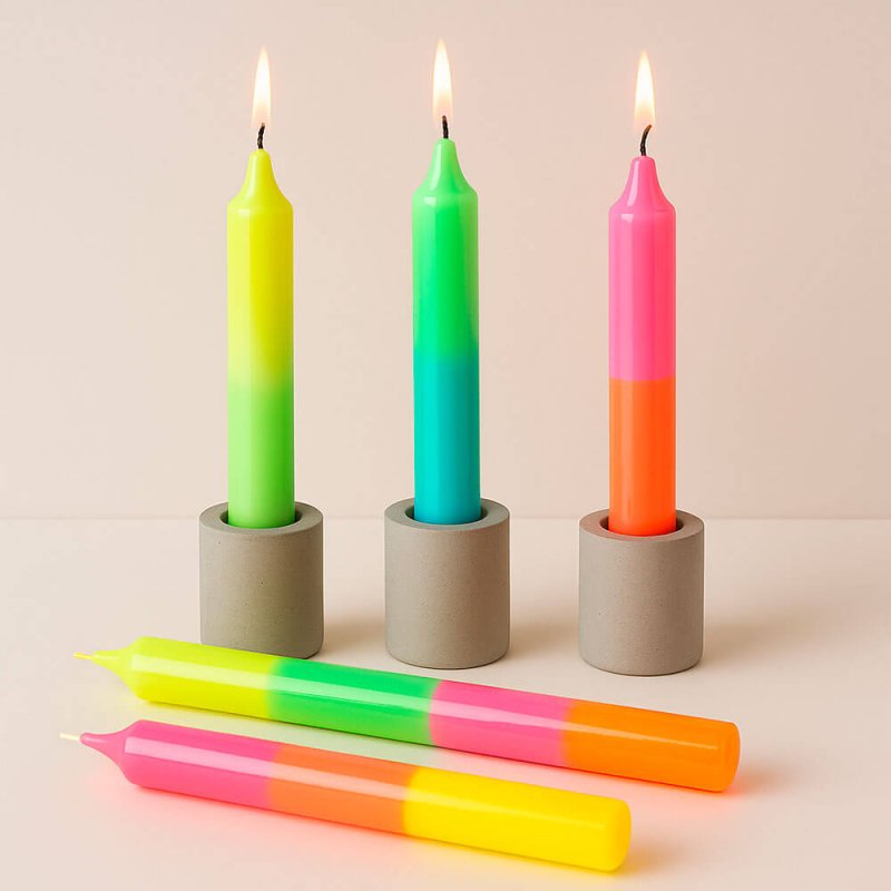 Velas con barnices neón