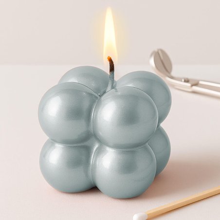 Velas con barniz plateado metalizado