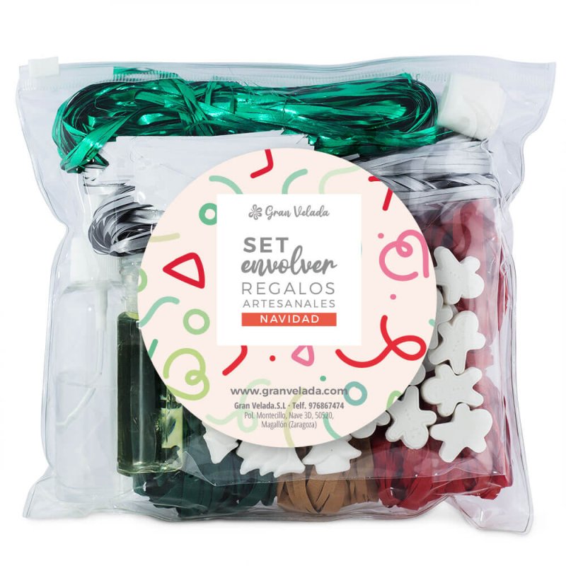 Set para envolver regalos artesanales temática navidad envase