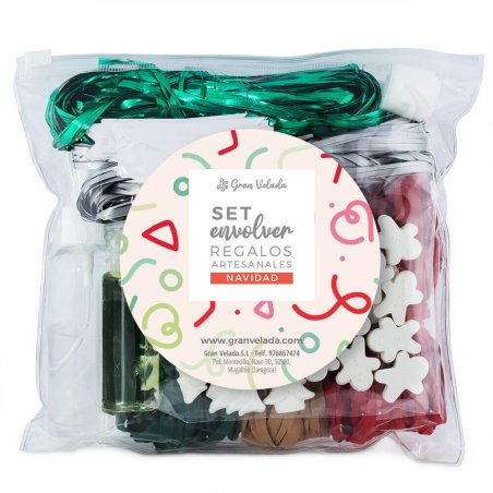Set para envolver regalos artesanales temática navidad envase