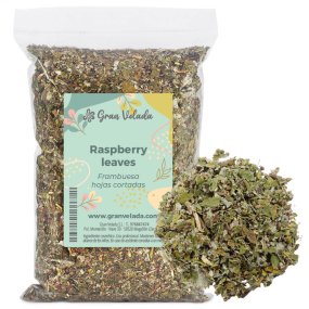 Folhas de framboesa cortadas