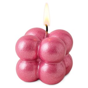 Verniz rosa lampejos de brilho para velas