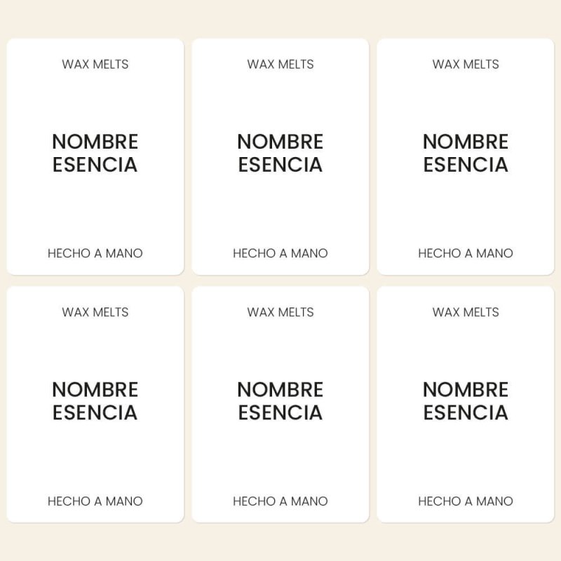 Pegatinas minimalistas personalizables para wax melts