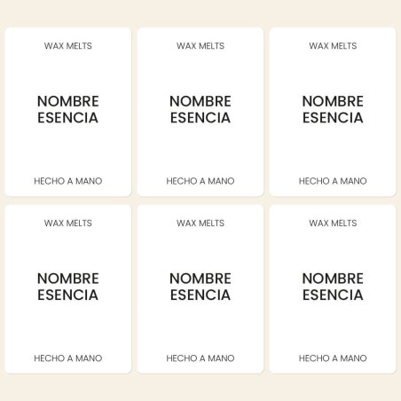 Pegatinas minimalistas personalizables para wax melts