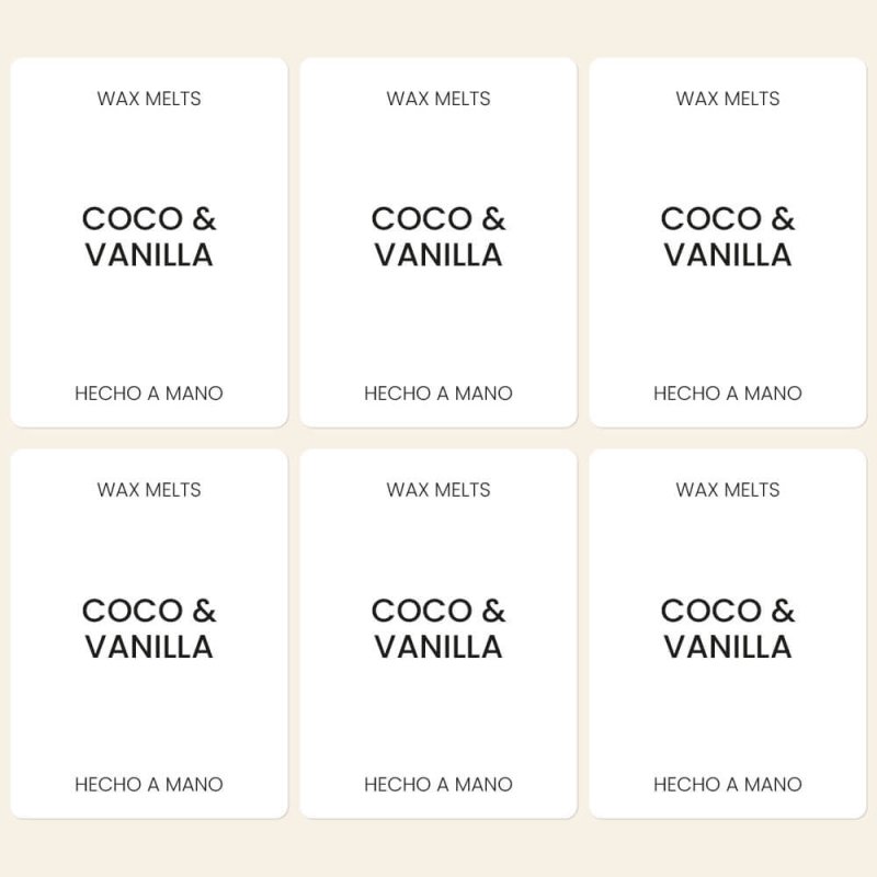 Etiquetas minimalistas personalizables para wax melts