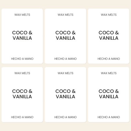 Etiquetas minimalistas personalizables para wax melts
