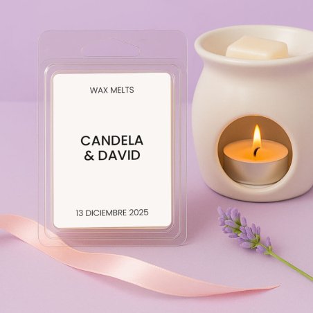 Pegatinas minimalistas personalizables para hacer wax melts como detalle