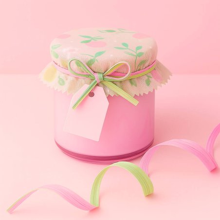 Cinta de rafia bicolor rosa-pistacho para decorar regalos