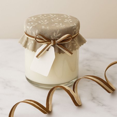 Cinta de rafia bicolor marron-natural para decorar regalos