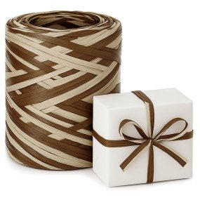 Ruban de raphia bicolore brun naturel Ruban de raphia bicolore brun naturel