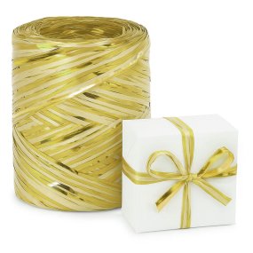 Fita de rafia dourada fosco-metalizada