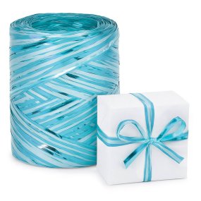 Ruban de raphia turquoise mat-métallique Ruban de raphia turquoise mat-métallique