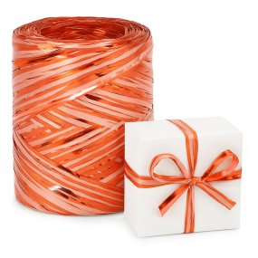 Ruban de raphia orange métallisé mat Ruban de raphia orange métallisé mat