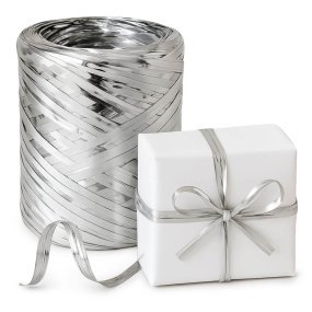 Cinta de rafia plata mate-metalizada Cinta de rafia plata mate-metalizada