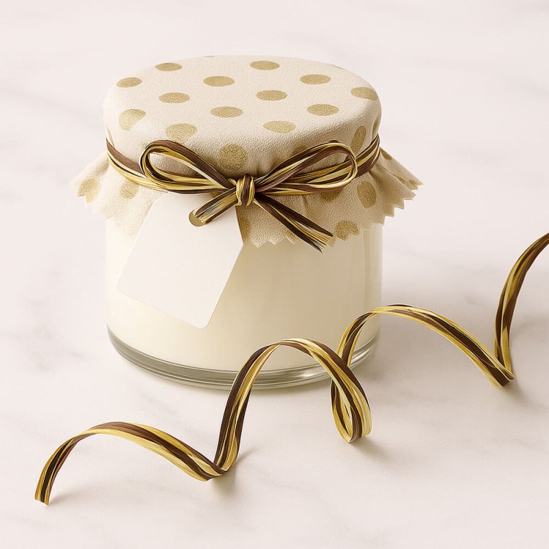 Cinta de rafia tricolor choco-dorado-natural para decorar regalos