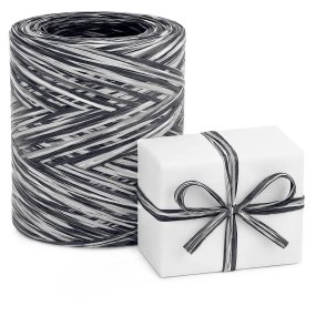 Cinta de rafia tricolor blanco-negro-gris Cinta de rafia tricolor blanco-negro-gris