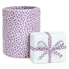 Ruban de raphia à cœurs violets Ruban de raphia à cœurs violets