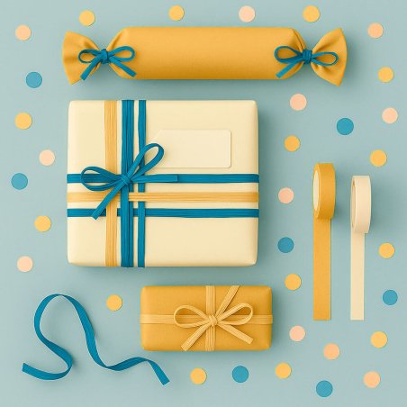 Cinta de rafia azul mentol para decorar regalos