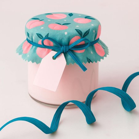 Cinta de rafia azul mentol para decorar tarros