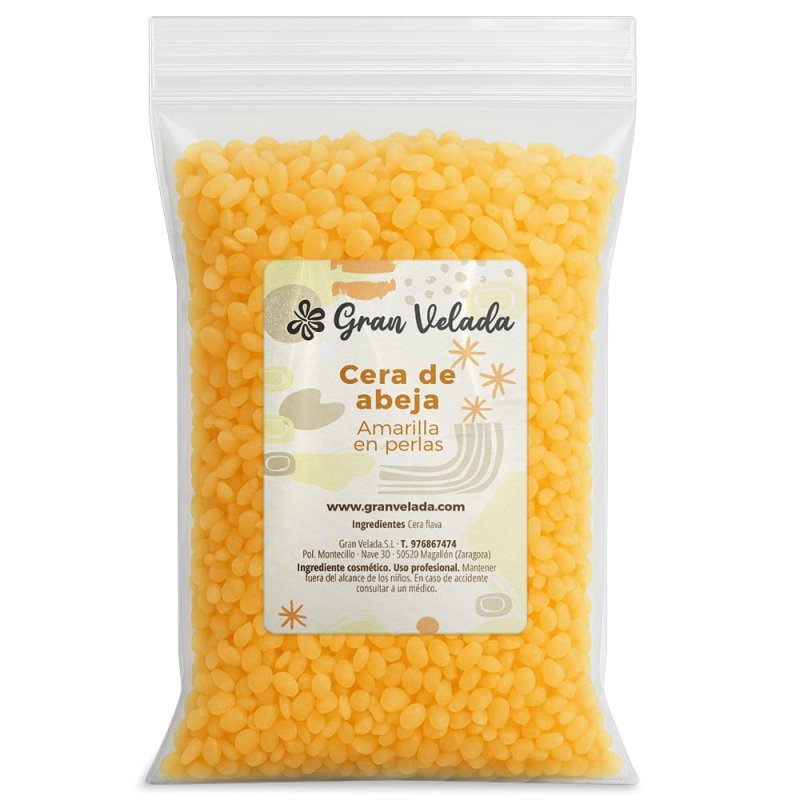 Cera de abeja amarilla en perlas