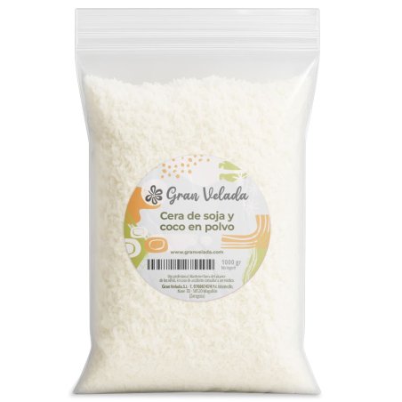 Cera de soja y coco en polvo para velas