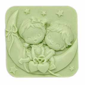 Molde pastilha sabonete Crianças na Lua