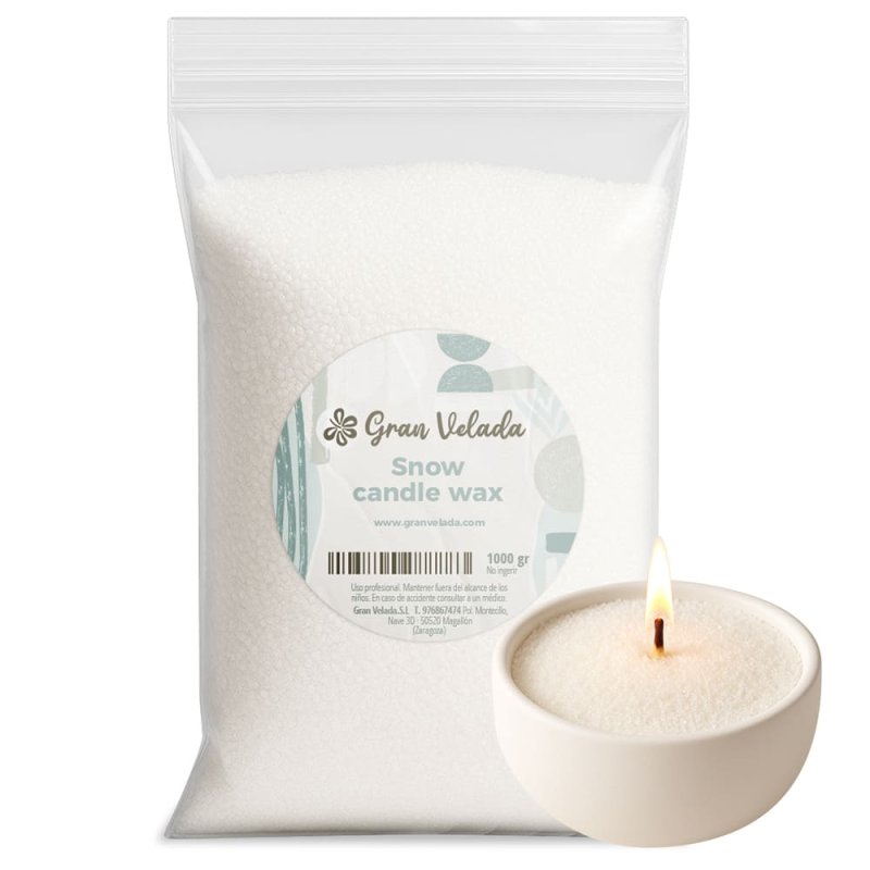 Snow candle wax