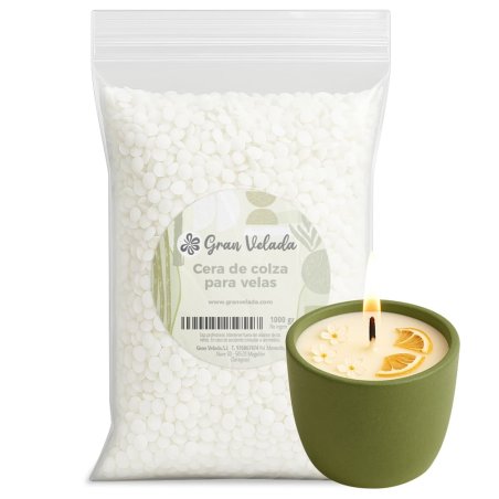 Cera de colza para velas en vaso