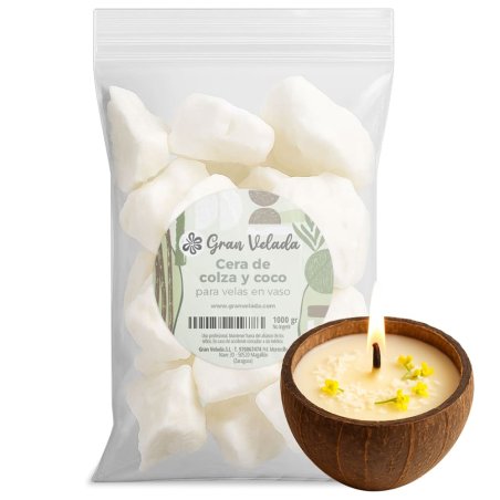 Cera de colza y coco para velas en vaso