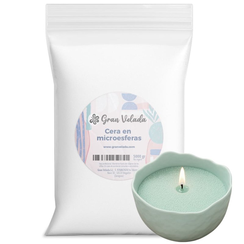 Cera en microesferas para velas