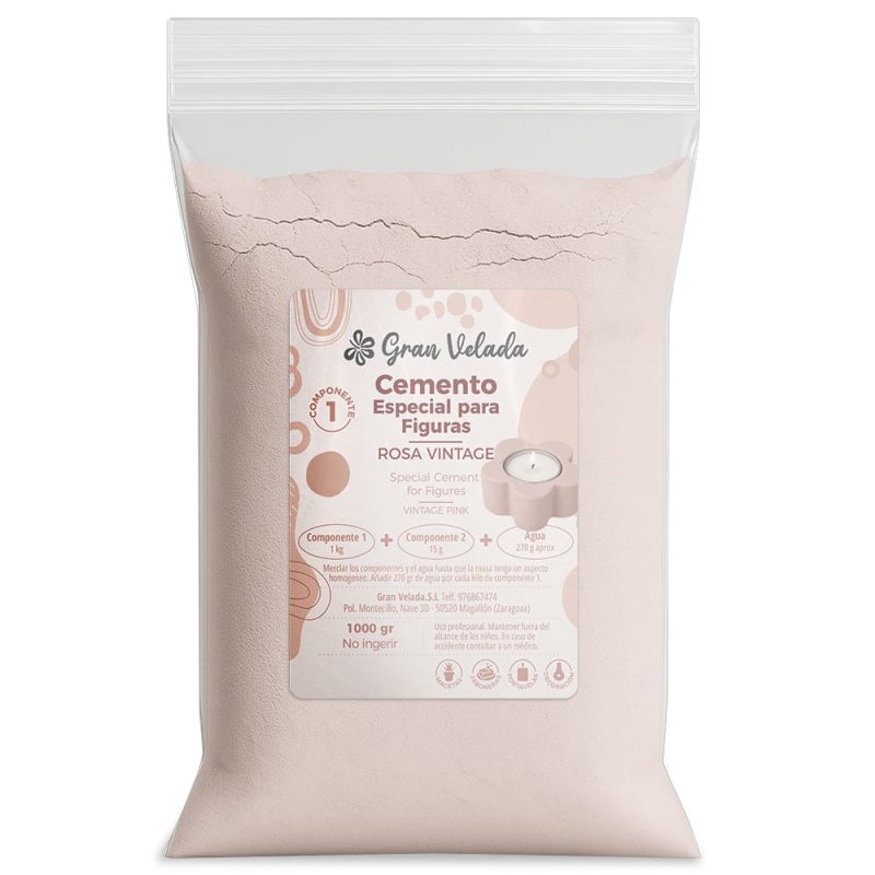Cemento para figuras rosa vintage