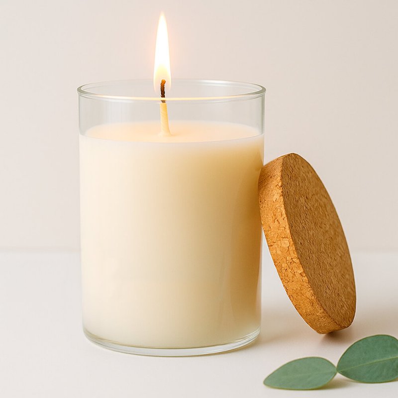 Vaso para hacer velas con tapa