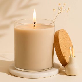 Vaso para velas premium 360 ml con tapa Vaso para velas premium 360 ml con tapa